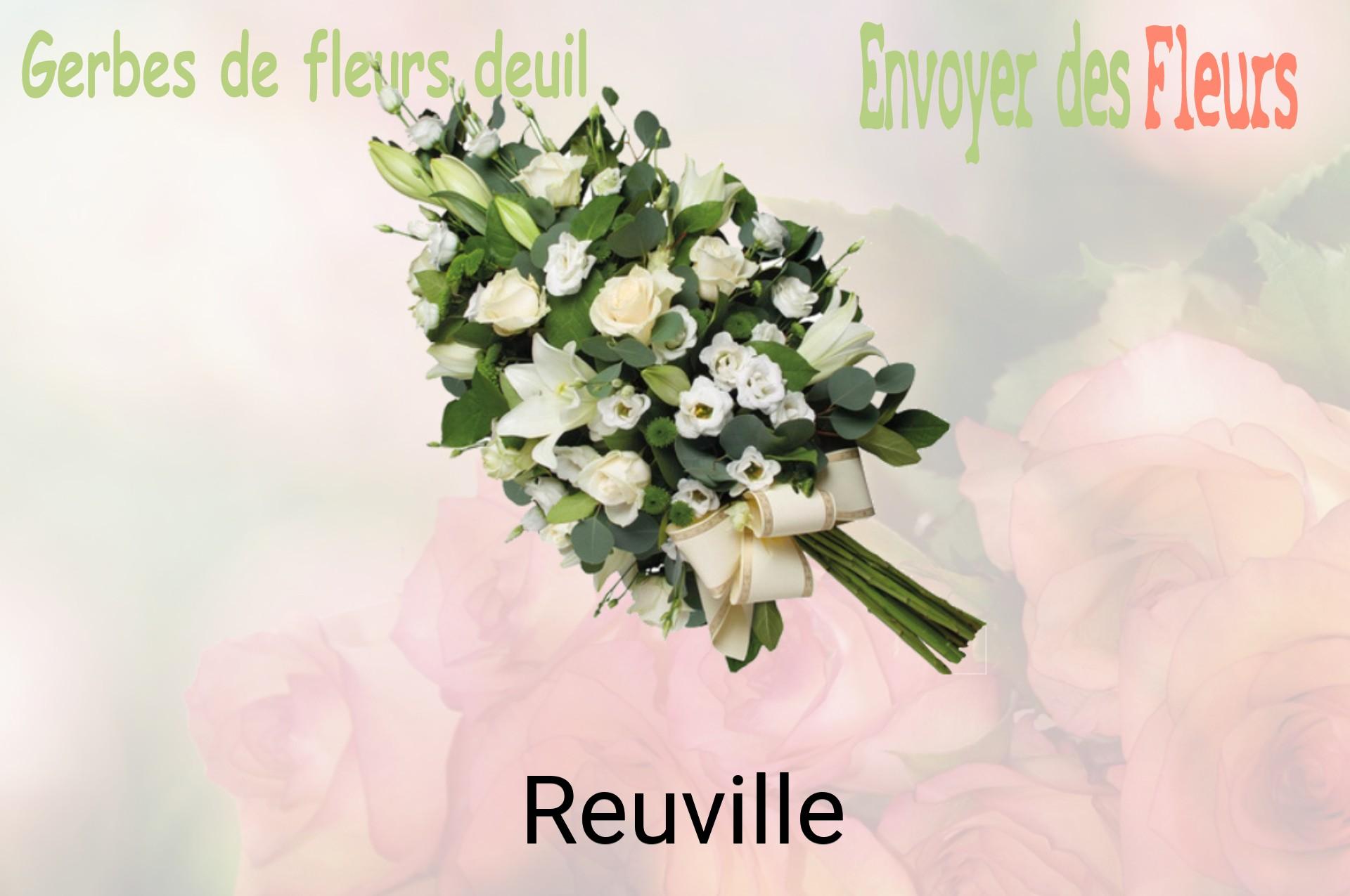 Gerbe de fleurs de deuil livrée à Reuville